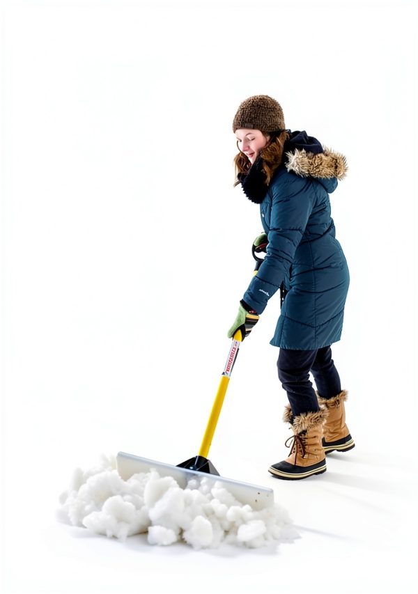 Snow Shovel THE SNOWPLOW Yellow D-Grip Metal Handle-4