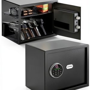 VoleStay Biometric Gun Safe Metal Black Compact-0