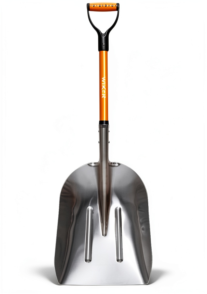 WIKER aluminum shovel in use during snow removal