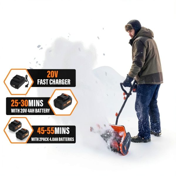 Electric Snow Shovel HEYWORK 13in Cordless Light-3