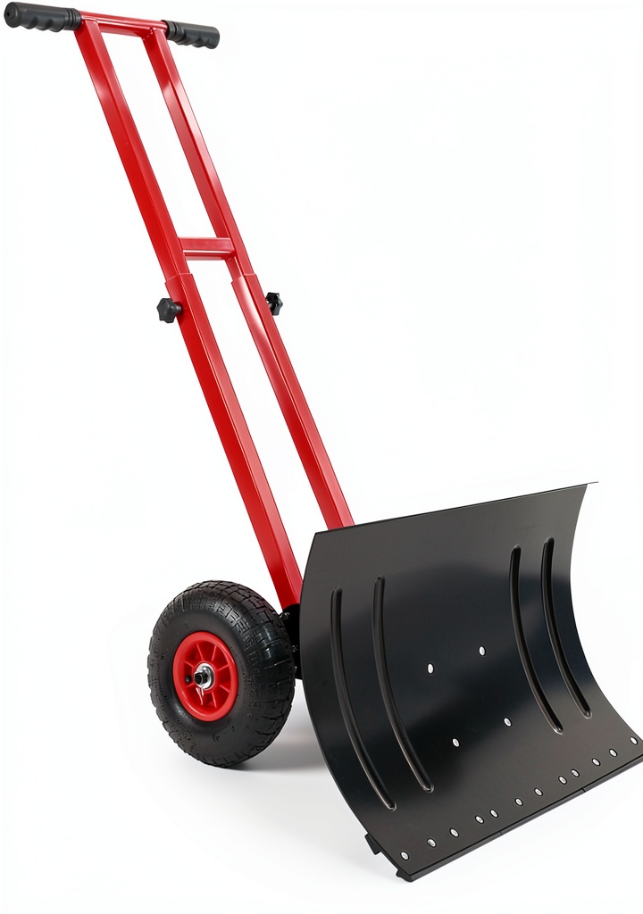 GarveeTech snow shovel in use on a snowy driveway