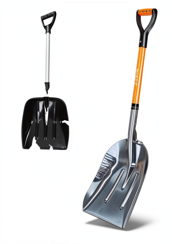 WIKER Aluminum Snow Shovel D-Grip Fiberglass Handle Orange-3