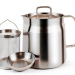 68oz Deep Fryer Pot by Abnaok 304 Stainless Steel Oil Filter Basket-0
