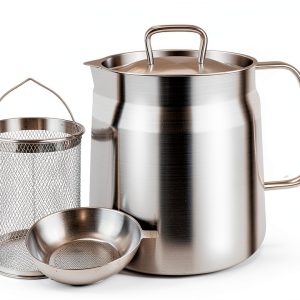 68oz Deep Fryer Pot by Abnaok 304 Stainless Steel Oil Filter Basket-0