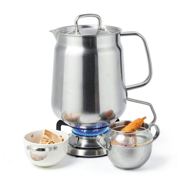 68oz Deep Fryer Pot by Abnaok 304 Stainless Steel Oil Filter Basket-6