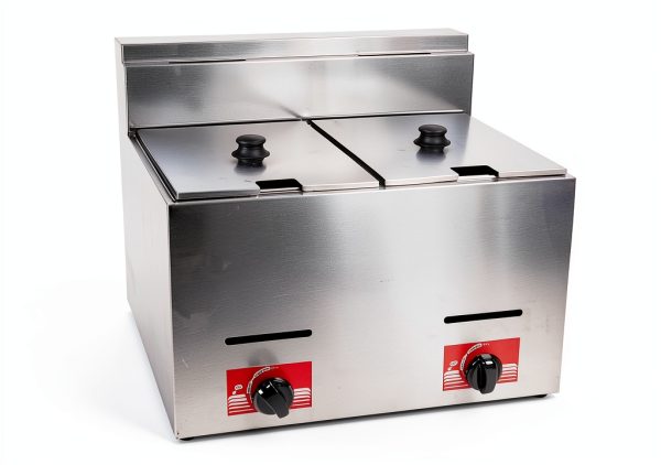 Gas Fryer TdiriNar 2×5.3QT Propane Double Cylinder Steel-0