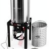 30 QT Turkey Fryer Set OuterMust 50,000 BTU Aluminum Pot with Basket-0