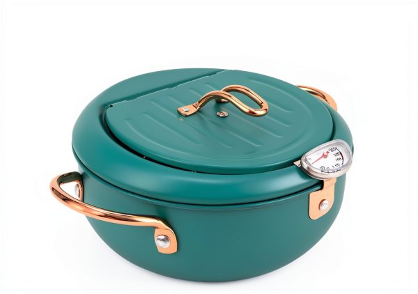Deep Fryer Pot 304 Steel with Thermometer – Aqur2020 Deep Green-5