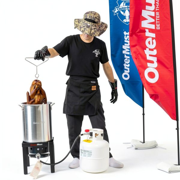 30 QT Turkey Fryer Set OuterMust 50,000 BTU Aluminum Pot with Basket-4