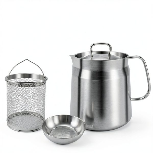 68oz Deep Fryer Pot by Abnaok 304 Stainless Steel Oil Filter Basket-7