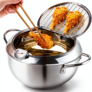 304 Stainless Steel Frying Pot ASDFB 11" 2.2L Deep Fryer Temp Control-0
