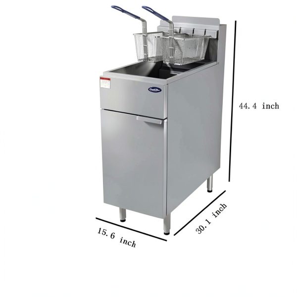 CookRite ATFS-40 Deep Fryer with 3‑Tube Stainless Steel Natural Gas-3