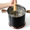 Small Deep Oil Fryer Pot PAMISO 68oz 304 Stainless Steel Glass Lid-3