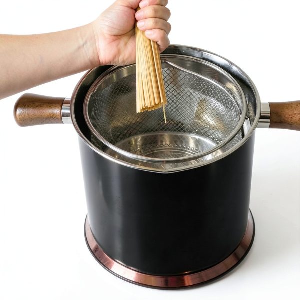 Small Deep Oil Fryer Pot PAMISO 68oz 304 Stainless Steel Glass Lid-3