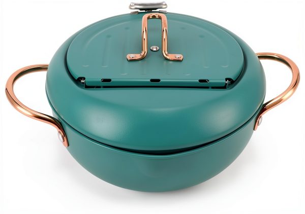 Deep Fryer Pot 304 Steel with Thermometer – Aqur2020 Deep Green-4