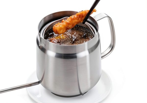 68oz Deep Fryer Pot by Abnaok 304 Stainless Steel Oil Filter Basket-3