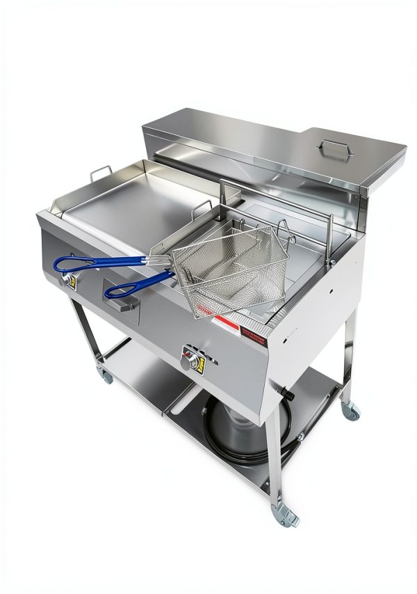 Gas Shark Deep Fryer and Griddle Cart 20" Griddle 3.5 Gallon-1