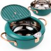 Deep Fryer Pot 304 Steel with Thermometer – Aqur2020 Deep Green-1