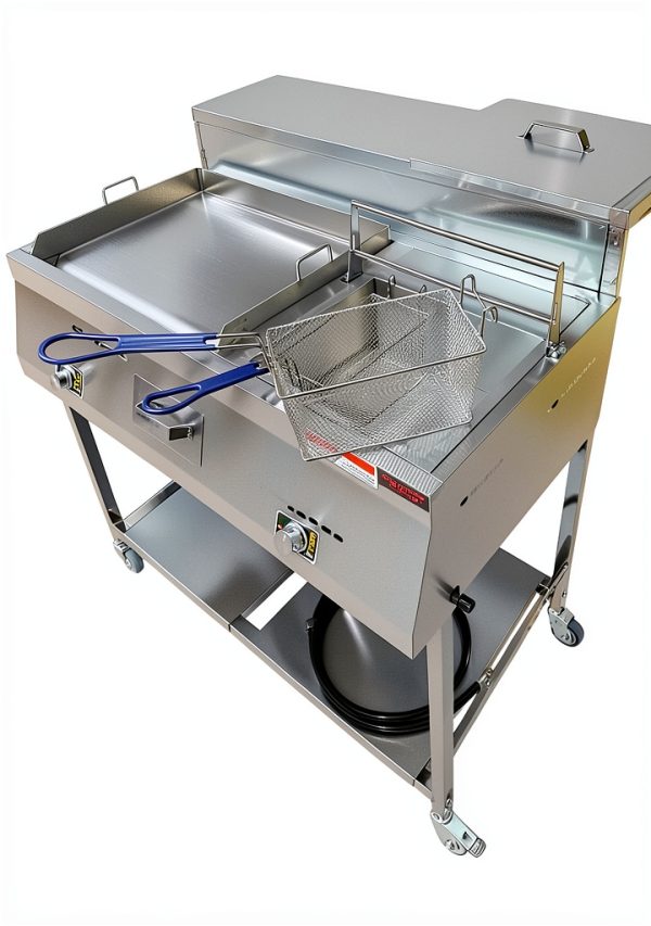 Gas Shark Deep Fryer and Griddle Cart 20" Griddle 3.5 Gallon-0