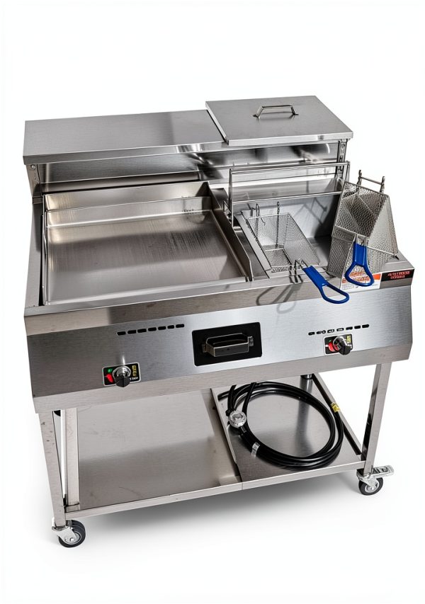 Gas Shark Deep Fryer and Griddle Cart 20" Griddle 3.5 Gallon-4
