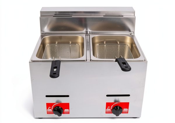 Gas Fryer TdiriNar 2×5.3QT Propane Double Cylinder Steel-5