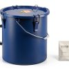 VEVOR Fryer Grease Bucket 6 Gallon Steel Caddy Rust‑Proof Blue-6