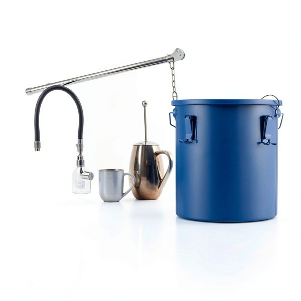 VEVOR Fryer Grease Bucket 6 Gallon Steel Caddy Rust‑Proof Blue-2