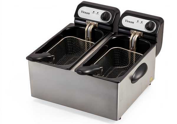 Vexon 3000W Electric Deep Fryer with Double 3L Baskets, Silver-6