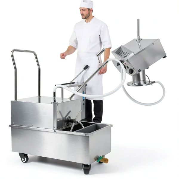 550W Mobile Fryer Oil Filter Machine DEFNES 55L Stainless 5‑Layer-5