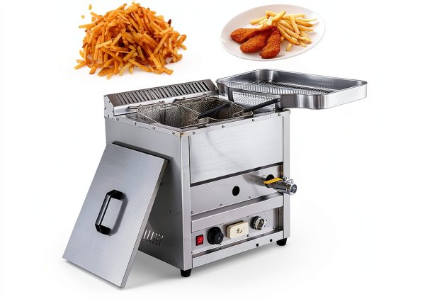 Commercial Gas Deep Fryer KJYLJYX Countertop Propane Large Capacity-0