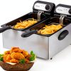 Vexon 3000W Electric Deep Fryer with Double 3L Baskets, Silver-0