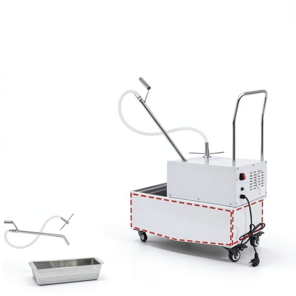 550W Mobile Fryer Oil Filter Machine DEFNES 55L Stainless 5‑Layer-7