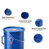 VEVOR Fryer Grease Bucket 6 Gallon Steel Caddy Rust‑Proof Blue-3