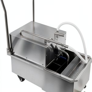 55 L /14.5 Gal Commercial Mobile Fryer Filter Machine 550W Restaurant Oil Filter Machine Mobile Fryer Oil Filter Machine with Filter Papers Fryer Oil Filter Cart for Supermarket, Restaurant-0