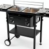 Outdoor Fryer Bonnlo Dual 8QT Tanks 24,000 BTU Propane Deep Fryer-0