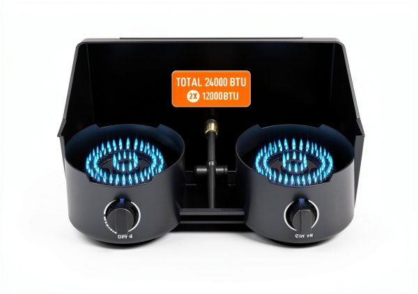 Outdoor Fryer Bonnlo Dual 8QT Tanks 24,000 BTU Propane Deep Fryer-1
