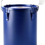 VEVOR Fryer Grease Bucket 6 Gallon Steel Caddy Rust‑Proof Blue-0