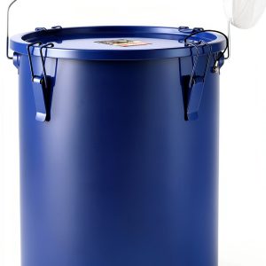 VEVOR Fryer Grease Bucket 6 Gallon Steel Caddy Rust‑Proof Blue-0
