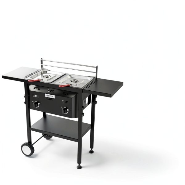 Outdoor Fryer Bonnlo Dual 8QT Tanks 24,000 BTU Propane Deep Fryer-3