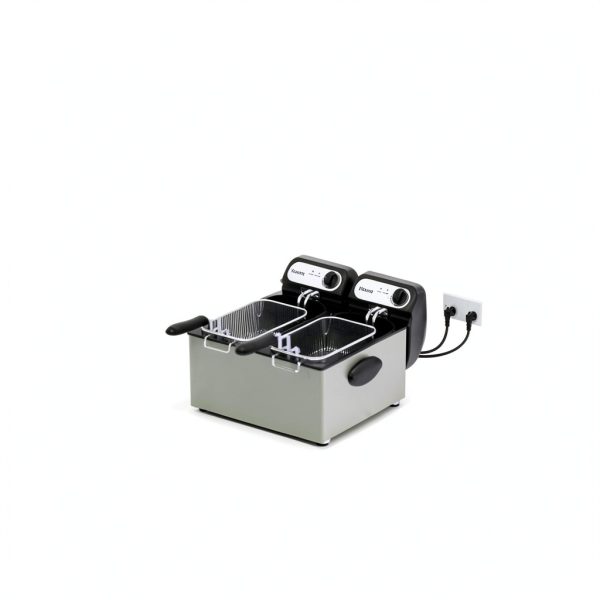 Vexon 3000W Electric Deep Fryer with Double 3L Baskets, Silver-5